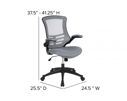 BLNK Kelista Mid-Back Mesh Swivel Ergonomic Task Office Chair with Flip-Up Arms - Dark Gray