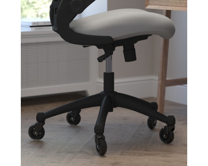 BLNK Kelista Mid-Back Mesh Swivel Ergonomic Task Office Chair with Flip-Up Arms and Transparent Roller Wheels - Dark Gray