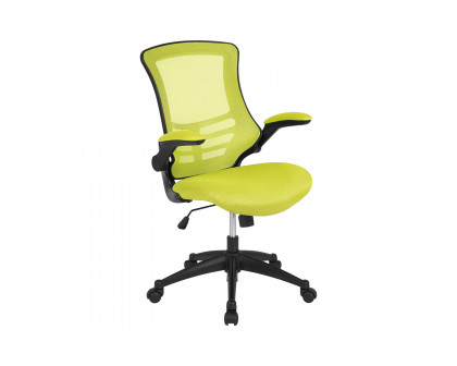 BLNK Kelista Mid-Back Mesh Swivel Ergonomic Task Office Chair with Flip-Up Arms - Green