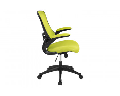 BLNK Kelista Mid-Back Mesh Swivel Ergonomic Task Office Chair with Flip-Up Arms - Green