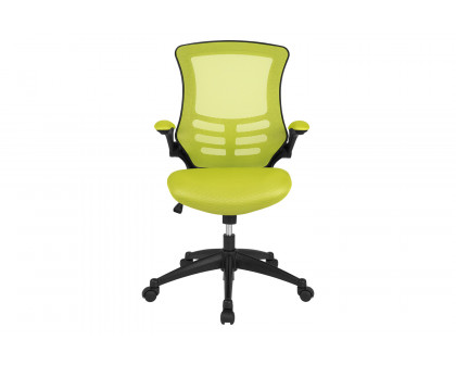 BLNK Kelista Mid-Back Mesh Swivel Ergonomic Task Office Chair with Flip-Up Arms - Green