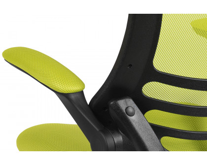 BLNK Kelista Mid-Back Mesh Swivel Ergonomic Task Office Chair with Flip-Up Arms - Green