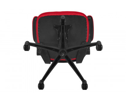 BLNK Kelista Mid-Back Mesh Swivel Ergonomic Task Office Chair with Flip-Up Arms - Red