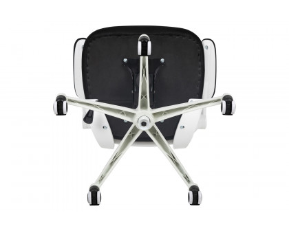 BLNK Kelista Mid-Back Mesh Swivel Ergonomic Task Office Chair with White Frame and Flip-Up Arms - Black