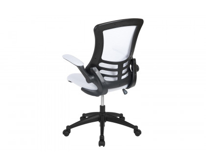 BLNK Kelista Mid-Back Mesh Swivel Ergonomic Task Office Chair with Flip-Up Arms - White