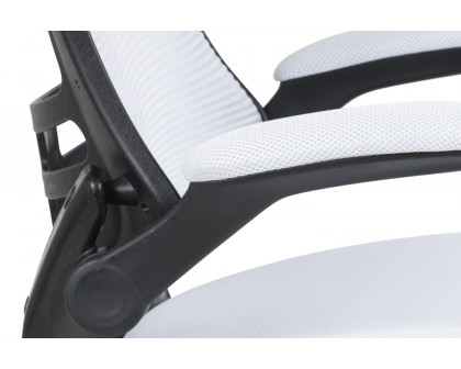 BLNK Kelista Mid-Back Mesh Swivel Ergonomic Task Office Chair with Flip-Up Arms - White