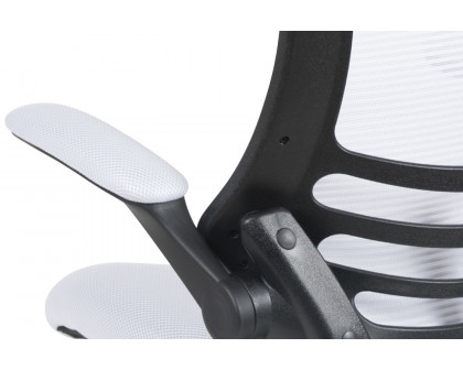 BLNK Kelista Mid-Back Mesh Swivel Ergonomic Task Office Chair with Flip-Up Arms - White