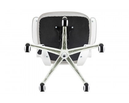 BLNK Kelista Mid-Back Mesh Swivel Ergonomic Task Office Chair with White Frame and Flip-Up Arms - Light Gray