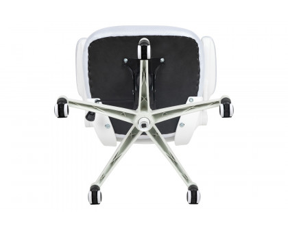 BLNK Kelista Mid-Back Mesh Swivel Ergonomic Task Office Chair with White Frame and Flip-Up Arms - White