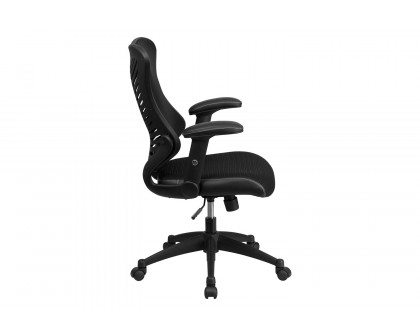 BLNK Kale High-Back Designer Mesh Executive Swivel Ergonomic Office Chair with Adjustable Arms - Black