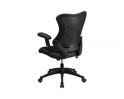 BLNK Kale High-Back Designer Mesh Executive Swivel Ergonomic Office Chair with Adjustable Arms - Black