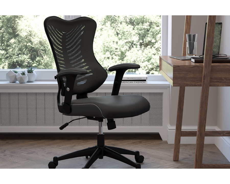 BLNK - Kale High-Back Designer Mesh Executive Swivel Ergonomic Office Chair with Seat and Adjustable Arms