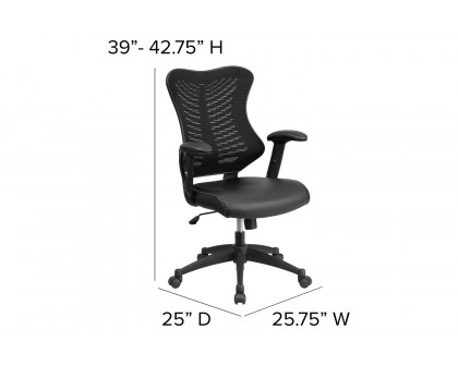 BLNK - Kale High-Back Designer Mesh Executive Swivel Ergonomic Office Chair with Seat and Adjustable Arms