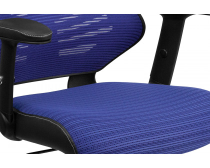 BLNK Kale High-Back Designer Mesh Executive Swivel Ergonomic Office Chair with Adjustable Arms - Blue