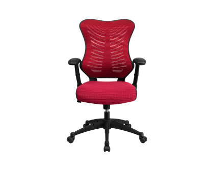 BLNK Kale High-Back Designer Mesh Executive Swivel Ergonomic Office Chair with Adjustable Arms - Burgundy