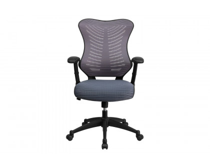 BLNK Kale High-Back Designer Mesh Executive Swivel Ergonomic Office Chair with Adjustable Arms - Gray