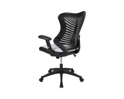 BLNK Kale High-Back Designer Mesh Executive Swivel Ergonomic Office Chair with Adjustable Arms - White