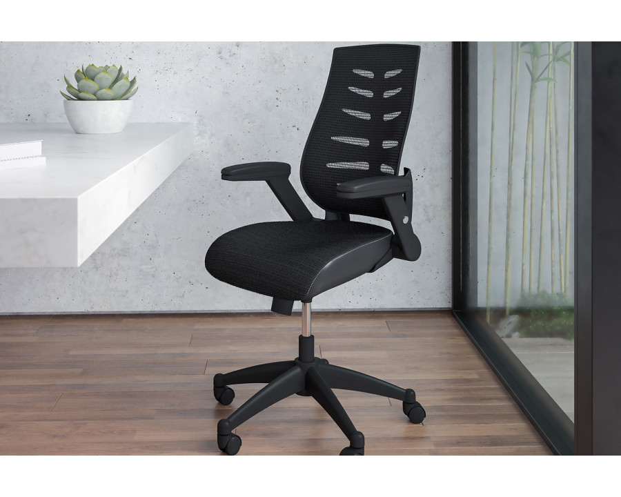 BLNK - Kale High-Back Designer Mesh Executive Swivel Ergonomic Office Chair with Height Adjustable Flip-Up Arms