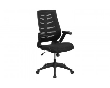 BLNK - Kale High-Back Designer Mesh Executive Swivel Ergonomic Office Chair with Height Adjustable Flip-Up Arms