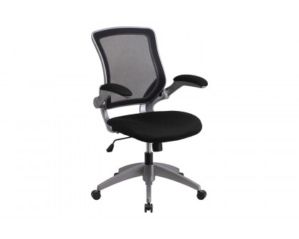 BLNK Kale Mid-Back Mesh Swivel Ergonomic Task Office Chair with Gray Frame and Flip-Up Arms