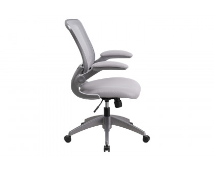 BLNK Kale Mid-Back Mesh Swivel Ergonomic Task Office Chair with Gray Frame and Flip-Up Arms - Gray