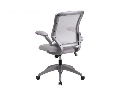 BLNK Kale Mid-Back Mesh Swivel Ergonomic Task Office Chair with Gray Frame and Flip-Up Arms - Gray