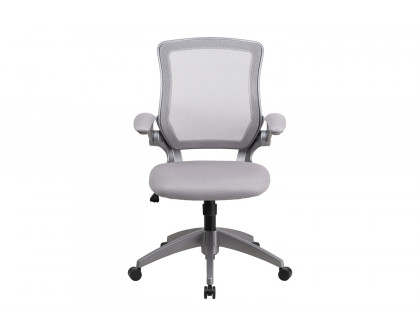 BLNK Kale Mid-Back Mesh Swivel Ergonomic Task Office Chair with Gray Frame and Flip-Up Arms - Gray