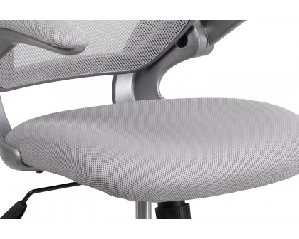 BLNK Kale Mid-Back Mesh Swivel Ergonomic Task Office Chair with Gray Frame and Flip-Up Arms - Gray