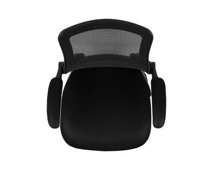 BLNK - Kale Mesh Sled Base Side Reception Chair with Flip-Up Arms