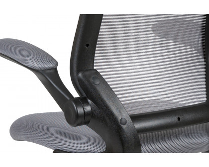 BLNK Kale Mid-Back Mesh Ergonomic Drafting Chair with Adjustable Foot Ring and Flip-Up Arms - Dark Gray