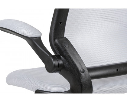 BLNK Kale Mid-Back Mesh Ergonomic Drafting Chair with Adjustable Foot Ring and Flip-Up Arms - White