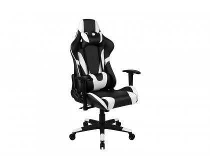 BLNK Optis Black Gaming Desk and Reclining Gaming Chair Set with Cup Holder, Headphone Hook and 2 Wire Management Holes - Black