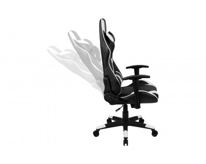 BLNK Optis Black Gaming Desk and Reclining Gaming Chair Set with Cup Holder, Headphone Hook and 2 Wire Management Holes - Black