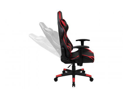 BLNK Optis Black Gaming Desk and Reclining Gaming Chair Set with Cup Holder, Headphone Hook and 2 Wire Management Holes - Red