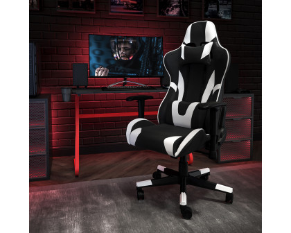 BLNK Optis Red Gaming Desk and Reclining Gaming Chair Set with Cup Holder and Headphone Hook