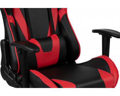 BLNK Optis Red Gaming Desk and Reclining Gaming Chair Set with Cup Holder and Headphone Hook - Red/Black