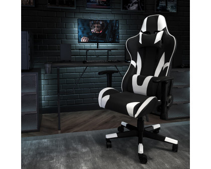 BLNK Optis Black Gaming Desk and Reclining Gaming Chair Set with Cup Holder, Headphone Hook and Monitor/Smartphone Stand