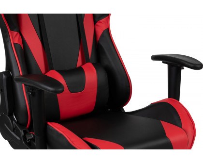 BLNK Optis Black Gaming Desk and Reclining Gaming Chair Set with Cup Holder, Headphone Hook and Monitor/Smartphone Stand - Red