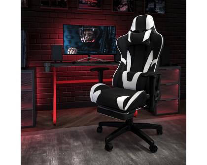 BLNK Optis Red Gaming Desk and Footrest Reclining Gaming Chair Set with Cup Holder and Headphone Hook