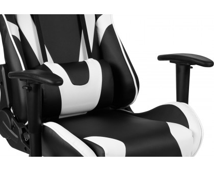 BLNK Optis Red Gaming Desk and Footrest Reclining Gaming Chair Set with Cup Holder and Headphone Hook - Black