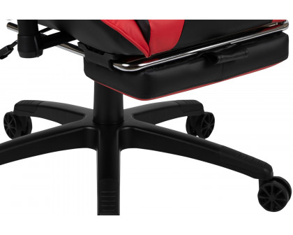 BLNK Optis Red Gaming Desk and Footrest Reclining Gaming Chair Set with Cup Holder and Headphone Hook - Red/Black