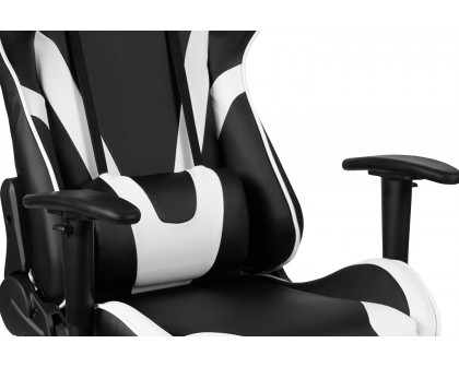 BLNK Optis Black Gaming Desk and Footrest Reclining Gaming Chair Set with Cup Holder, Headphone Hook and Monitor/Smartphone Stand - Black