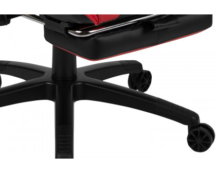 BLNK Optis Black Gaming Desk and Footrest Reclining Gaming Chair Set with Cup Holder, Headphone Hook and Monitor/Smartphone Stand - Red