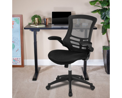 BLNK - Regent Electric Height Adjustable Standing Desk with Black Mesh Swivel Ergonomic Task Office Chair