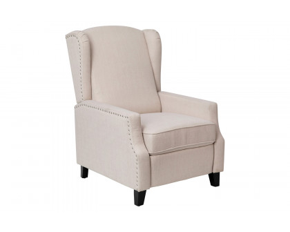 BLNK Prescott Traditional Style Fabric Slim Push Back Recliner Chair with Upholstery-Accent Nail Trim