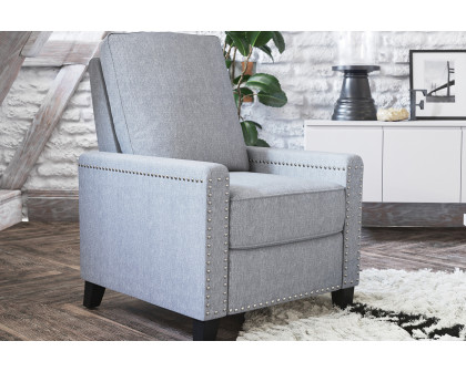 BLNK Carson Transitional Style Fabric Push Back Recliner Chair with Accent Nail Trim