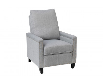 BLNK Carson Transitional Style Fabric Push Back Recliner Chair with Accent Nail Trim - Light Gray