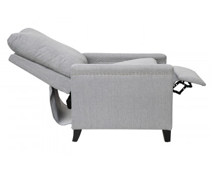 BLNK Carson Transitional Style Fabric Push Back Recliner Chair with Accent Nail Trim - Light Gray