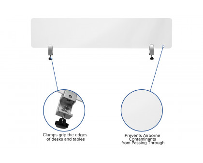 BLNK Halle Clear Acrylic Desk Partition - 12"H x 55"L