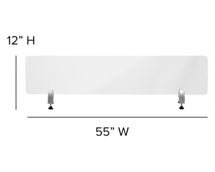 BLNK Halle Clear Acrylic Desk Partition - 12"H x 55"L